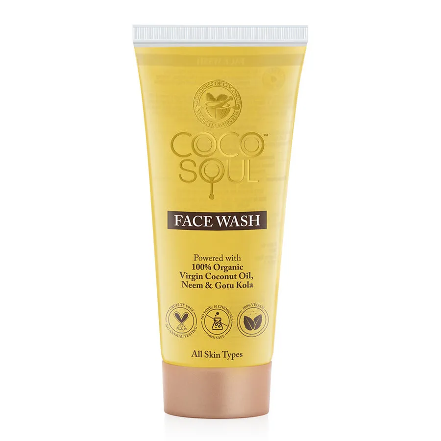 Coco Soul Face Wash with Coconut, Neem & Ayurveda for Pore Cleansing, Hydrating & Glowing Skin