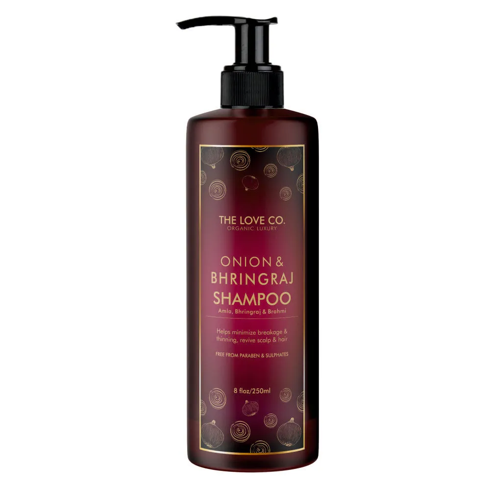 The Love Co. Ayurvedic Onion & Bhringraj Shampoo Strengthens Hair Promotes Growth