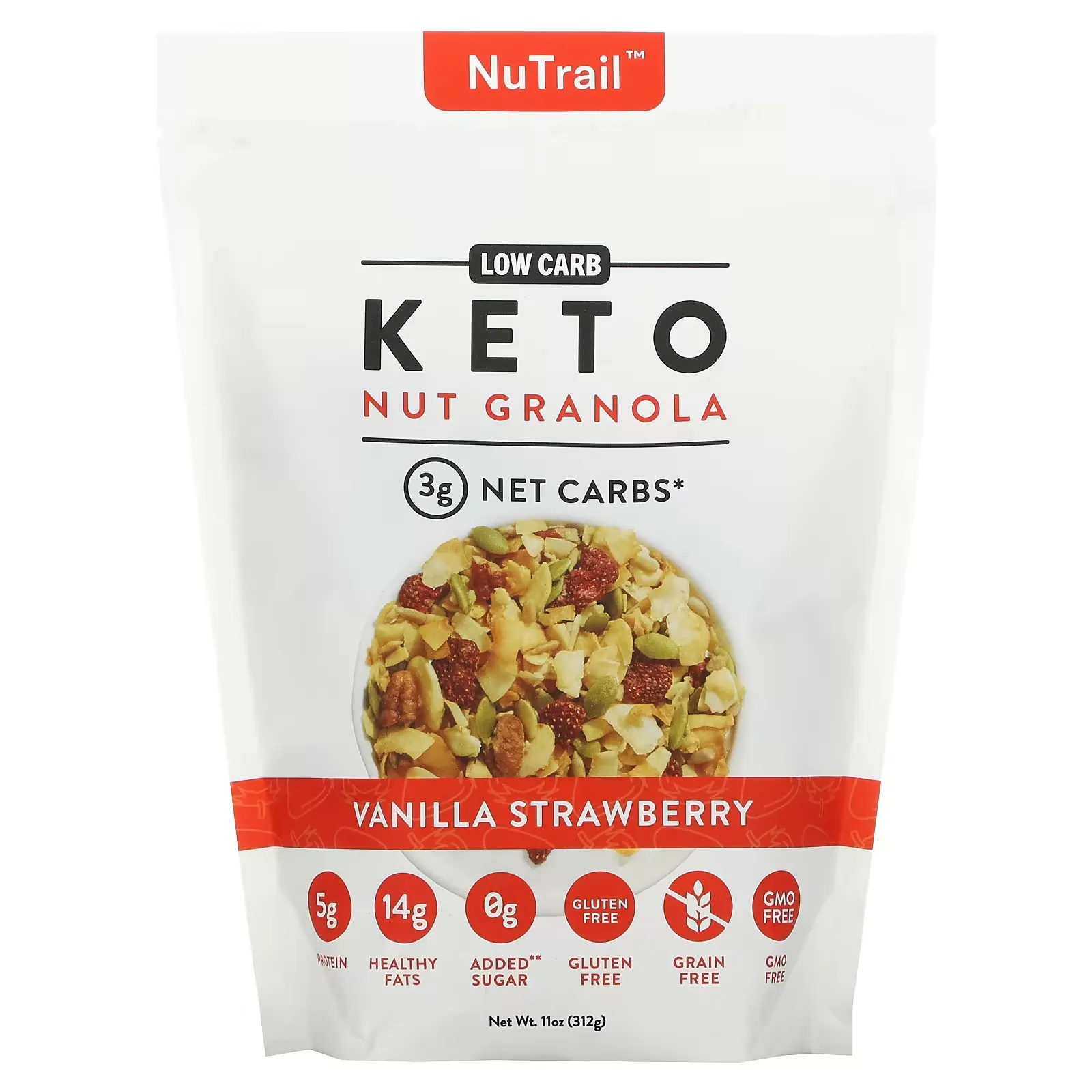 Keto Nut Granola, Vanilla Strawberry, 11 oz (312 g)