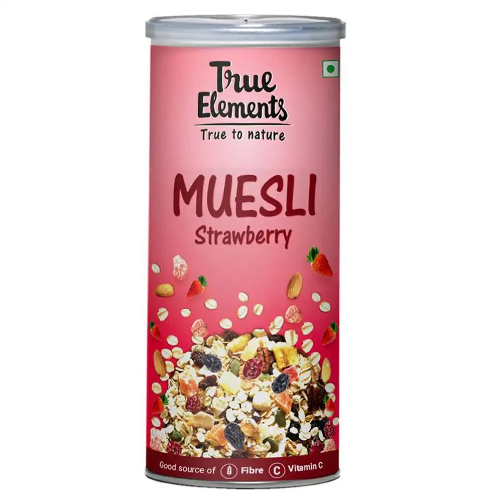 True Elements Strawberry Muesli,  400 g  Natural