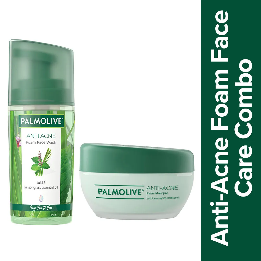 Palmolive Anti-Acne Face Care Combo - Foam Face Wash and Face Masque with 100% Natural Extracts