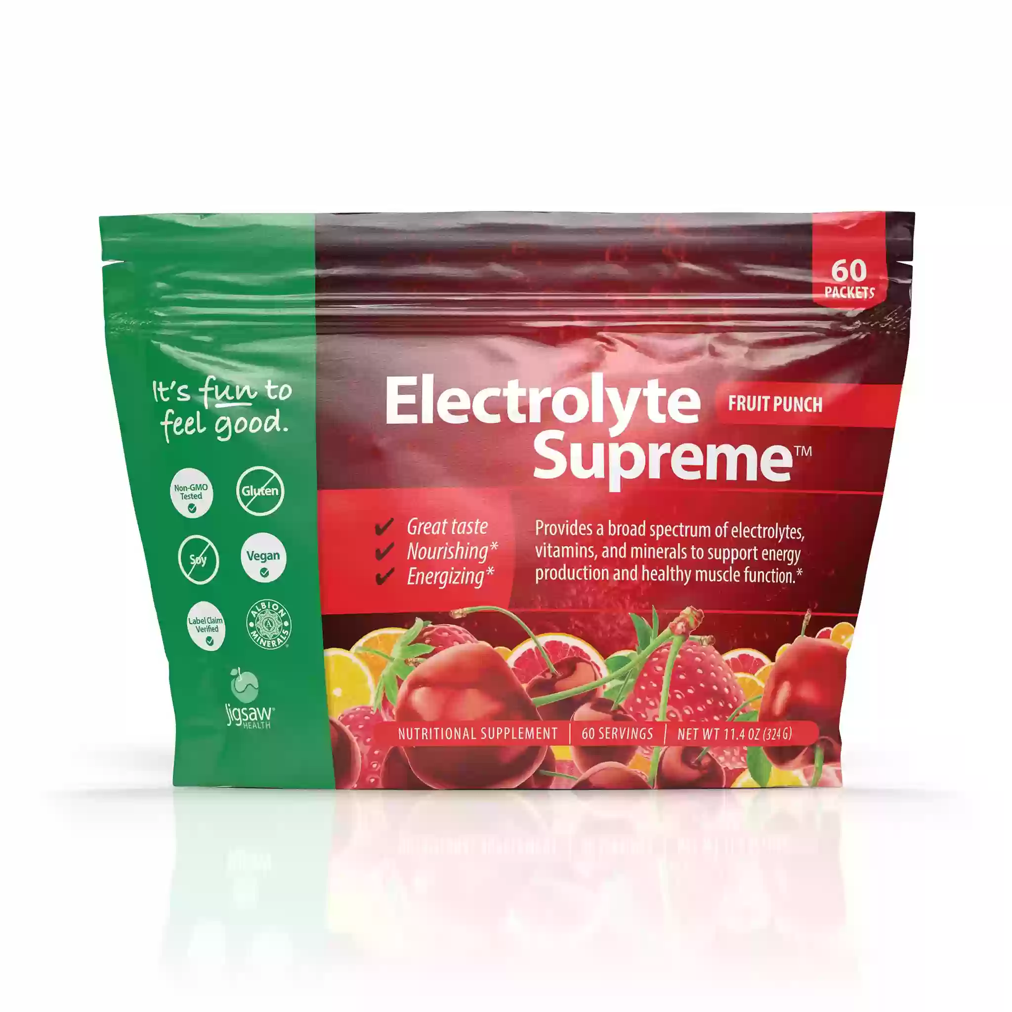 Electrolyte Supreme, Fruit Punch, 60 Packets, 11.4 oz (324 g)