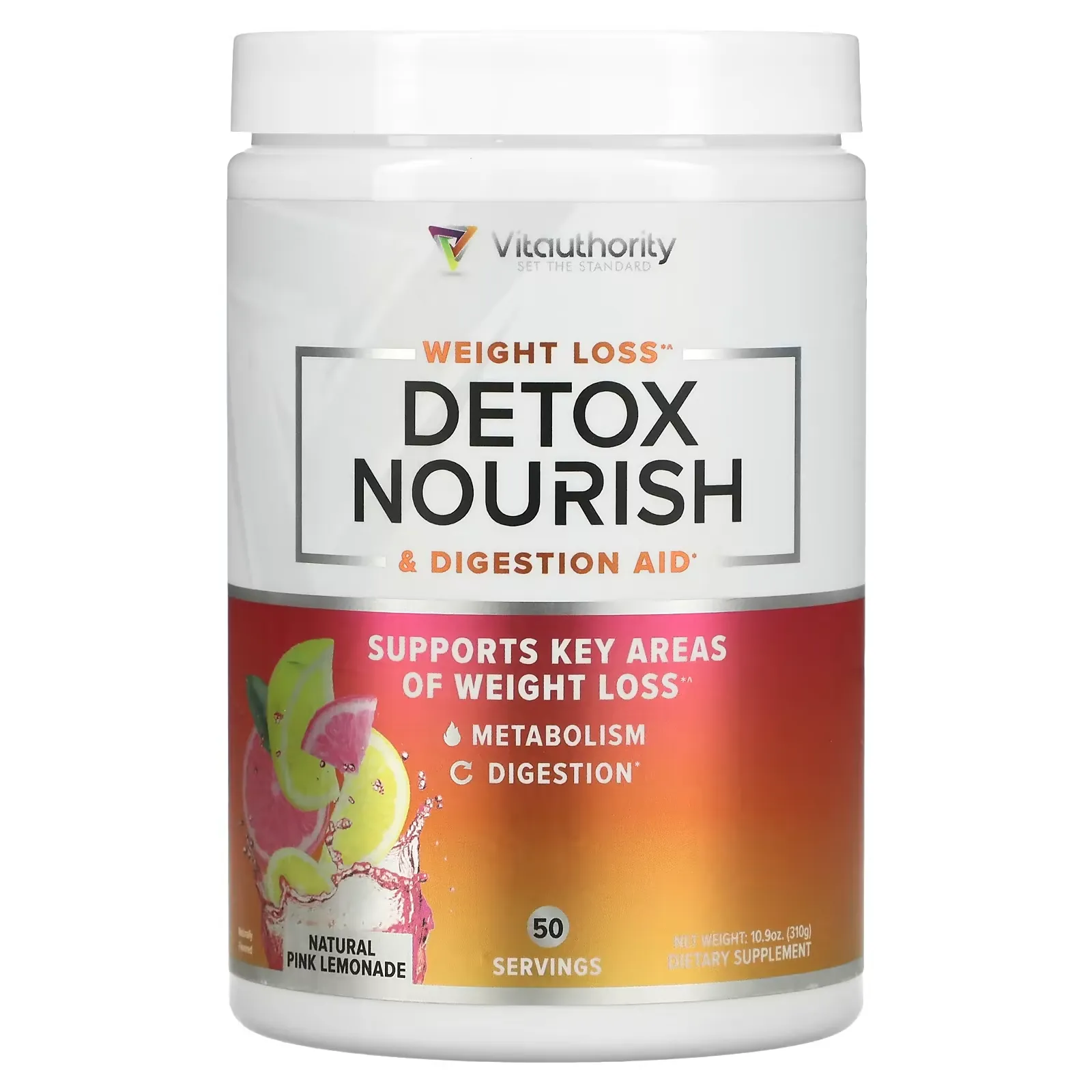 Weight Loss Detox Nourish & Digestion Aid, Natural Pink Lemonade, 10.9 oz (310 g)