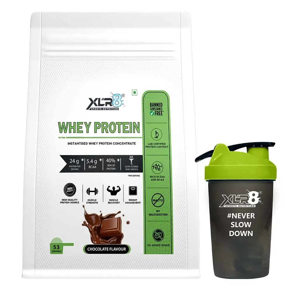 XLR8 Flavoured Whey Protein 24 g Protein,  4 lb  Chocolate with Shaker