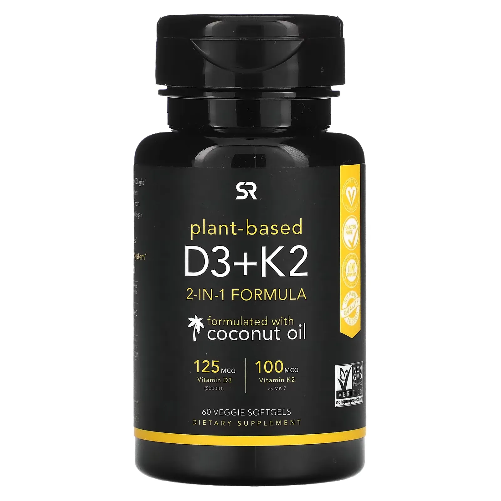 Plant Based D3 + K2, 60 Veggie Softgels