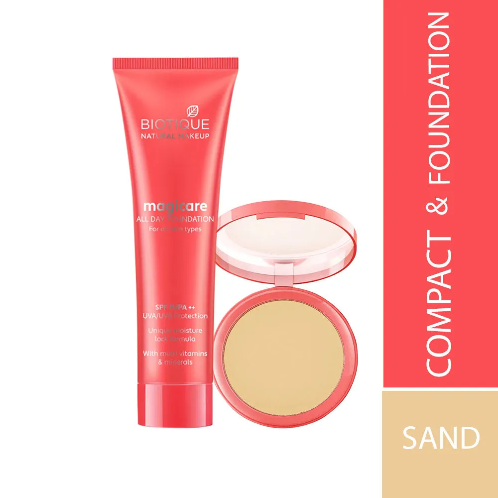 Biotique Natural Makeup Magic Foundation & Compact Combo - Sand