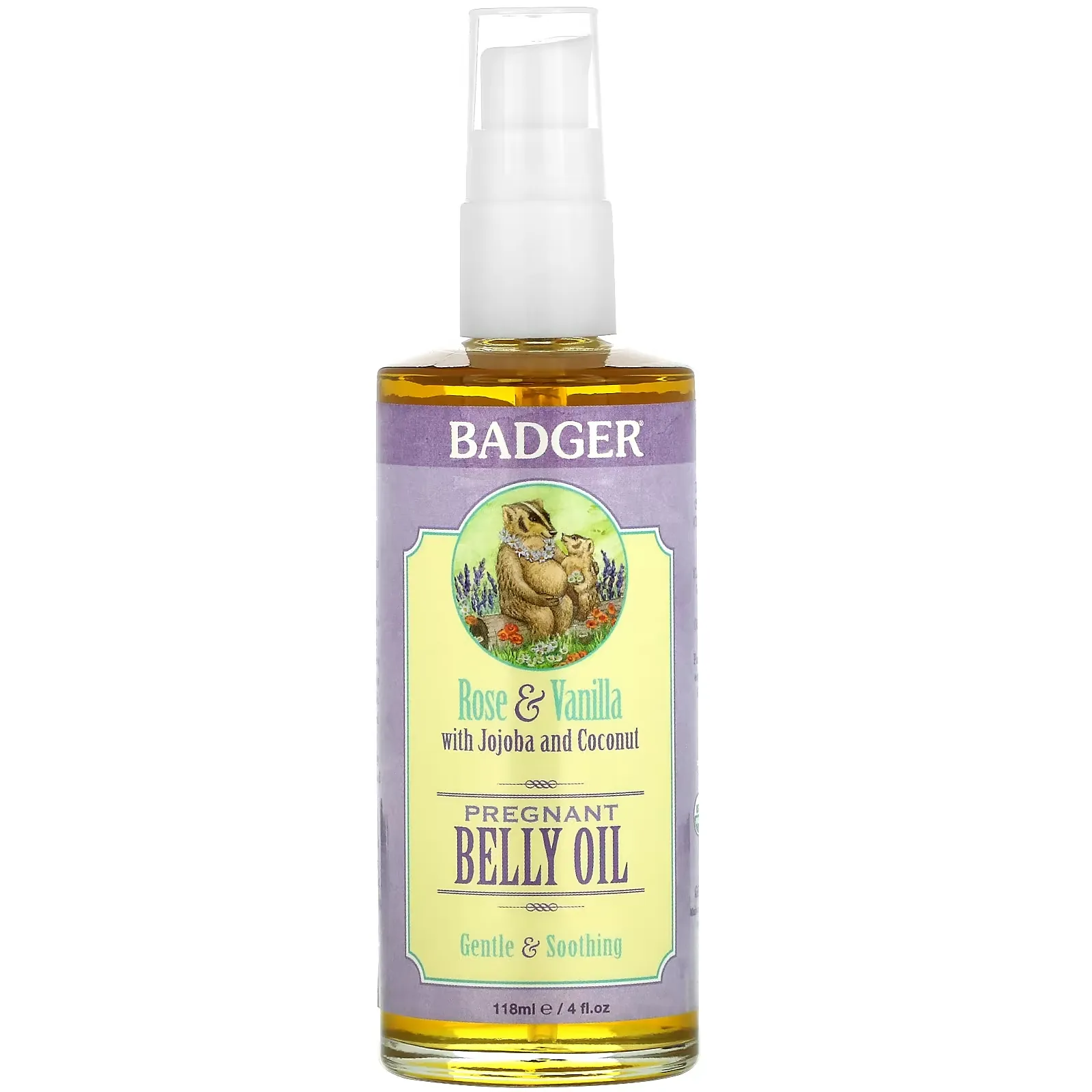 Pregnant Belly Oil, Rose & Vanilla, 4 fl oz (118 ml)