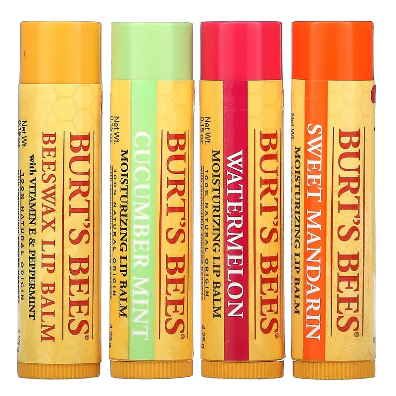 Moisturizing Lip Balms, Freshly Picked, 4 Pack, 0.15 oz (4.25 g) Each