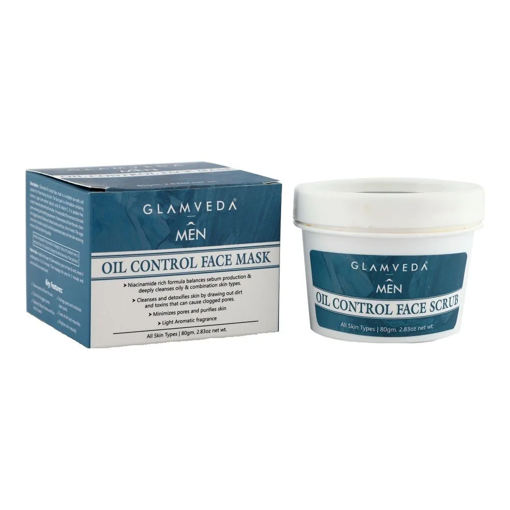 Glamveda Men Oil Control & Black Head Removing Face Scrub with AHA & Niacinamide