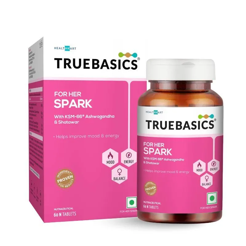 TrueBasics For Her Spark With KSM-66 Ashwagandha & Shatawar For Women Wellness