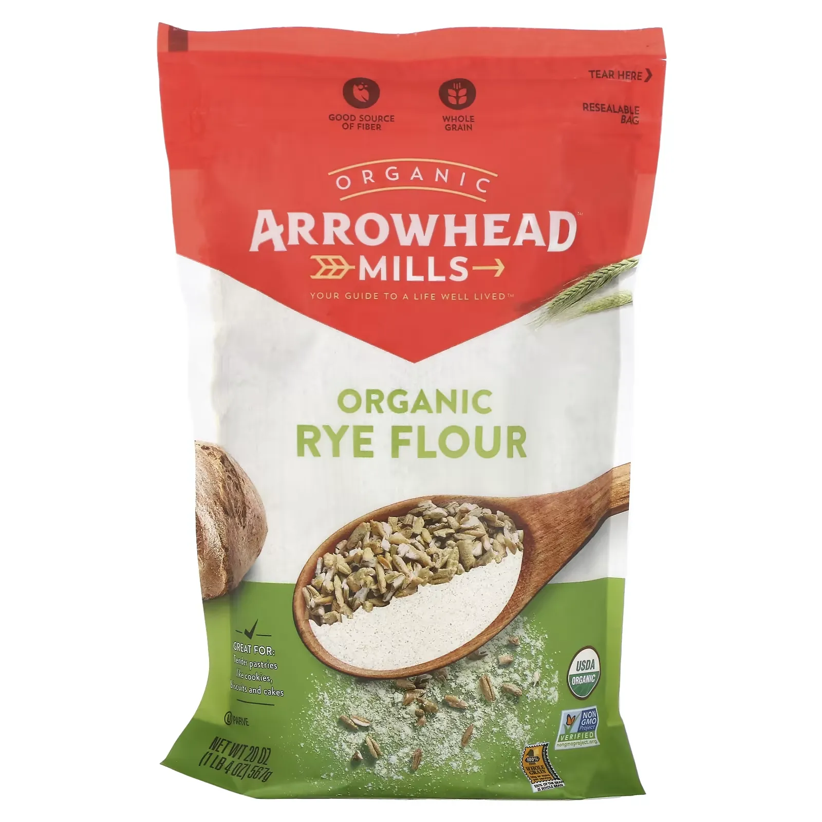 Organic Rye Flour, 20 oz (567 g)