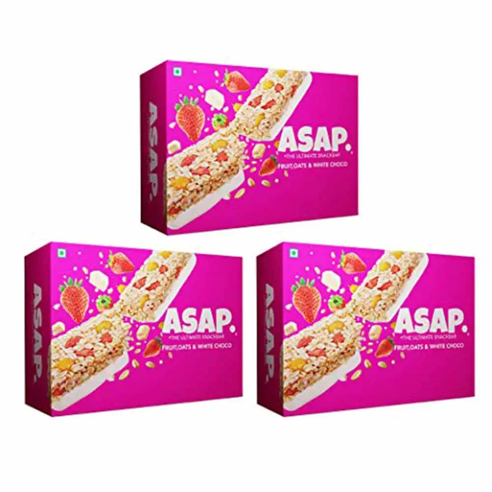 ASAP Healthy Granola Bars,  6 bar(s)  Fruit Oats & White Choco, Pack of 3