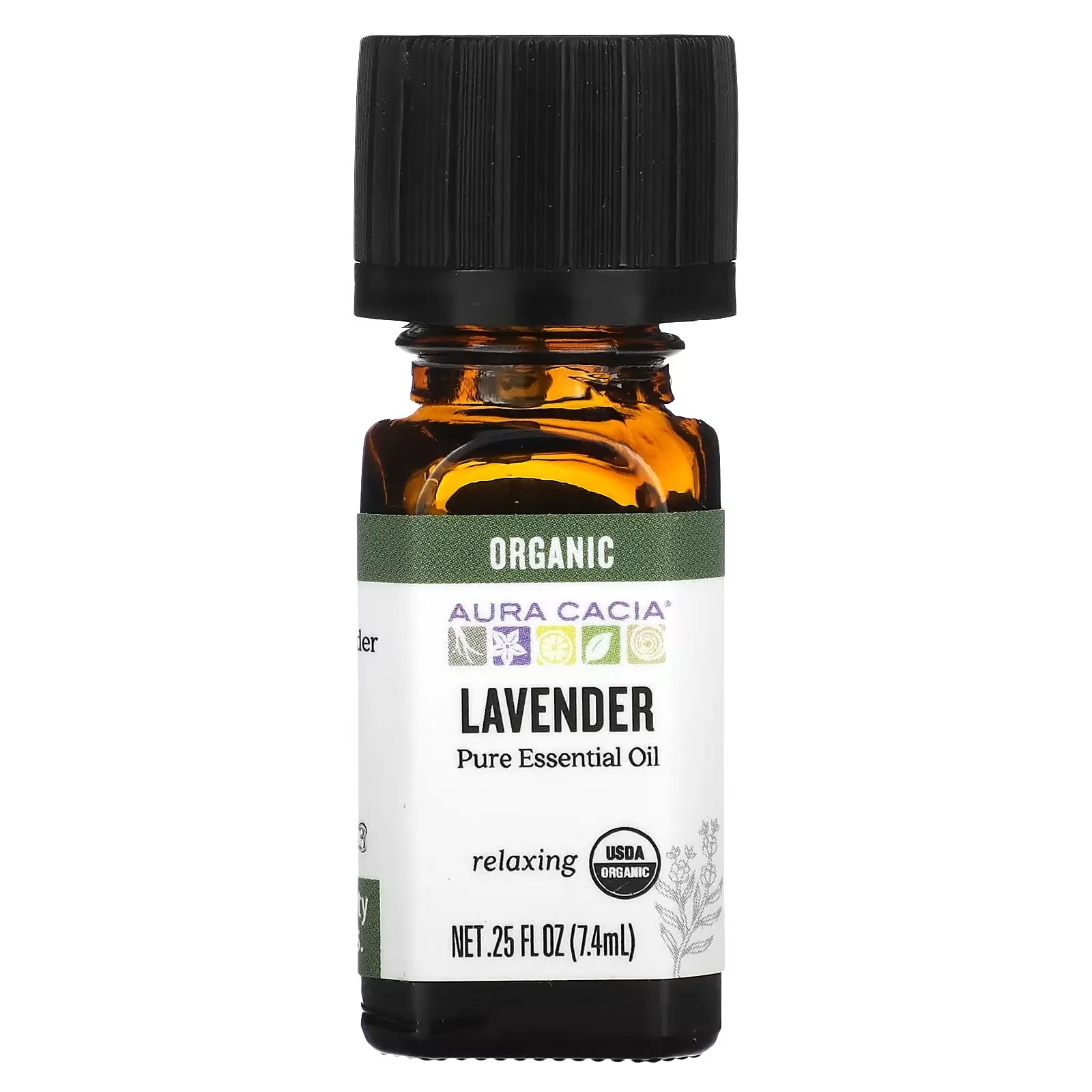 Pure Essential Oil, Organic Lavender, 0.25 fl oz (7.4 ml)