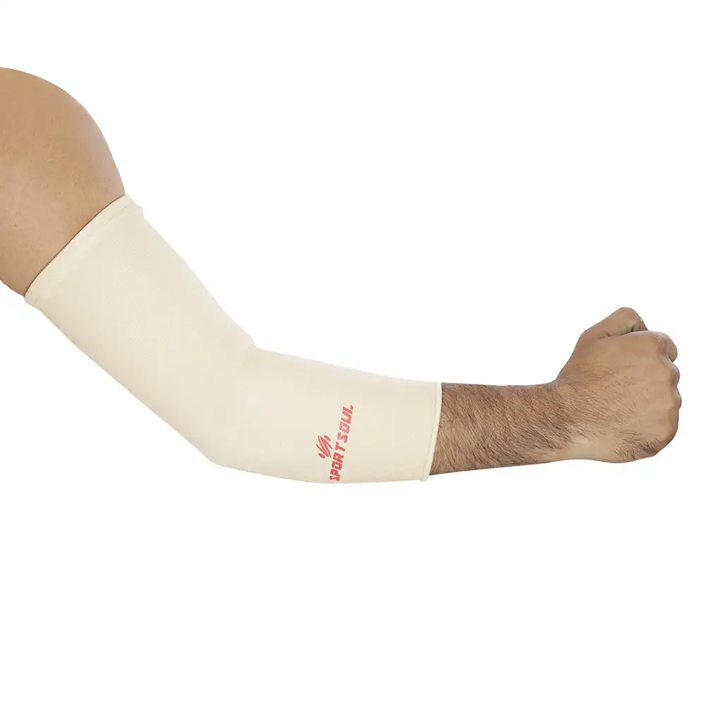 SportSoul Premium Compression Elbow Support Pack of 2,  Beige  Medium