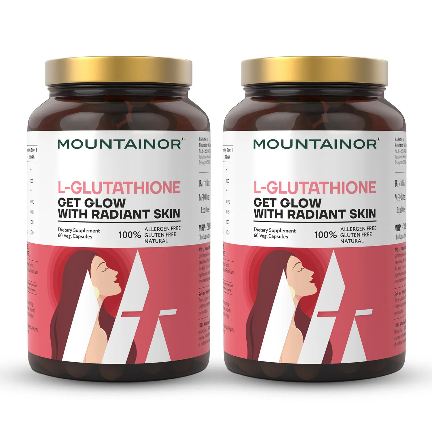 MOUNTAINOR L-Glutathione Capsules For Skin - Pack Of 2