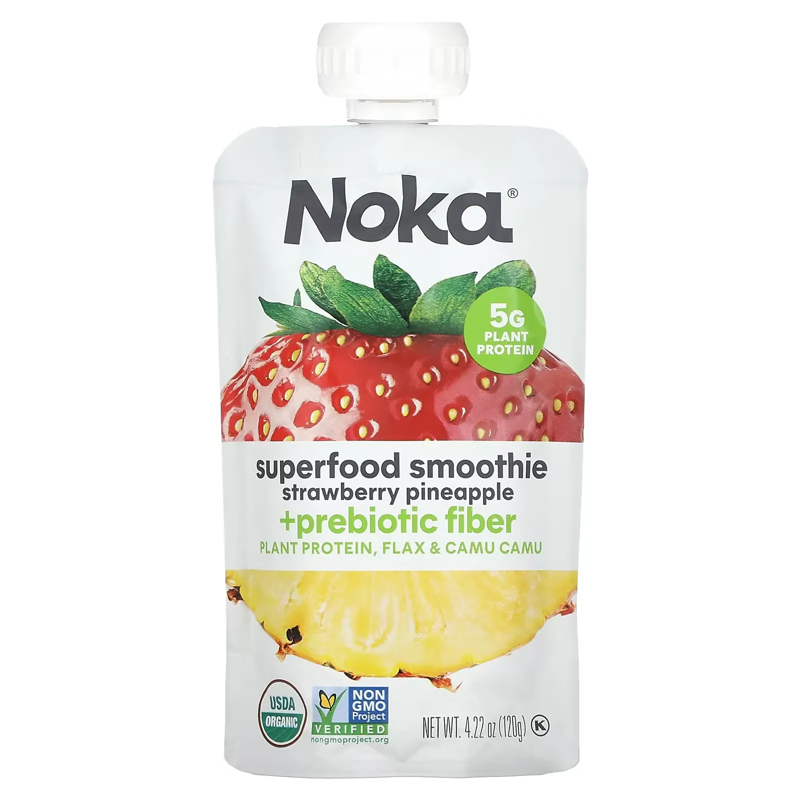 Superfood Smoothie + Prebiotic Fiber, Strawberry Pineapple, 4.22 oz (120 g)