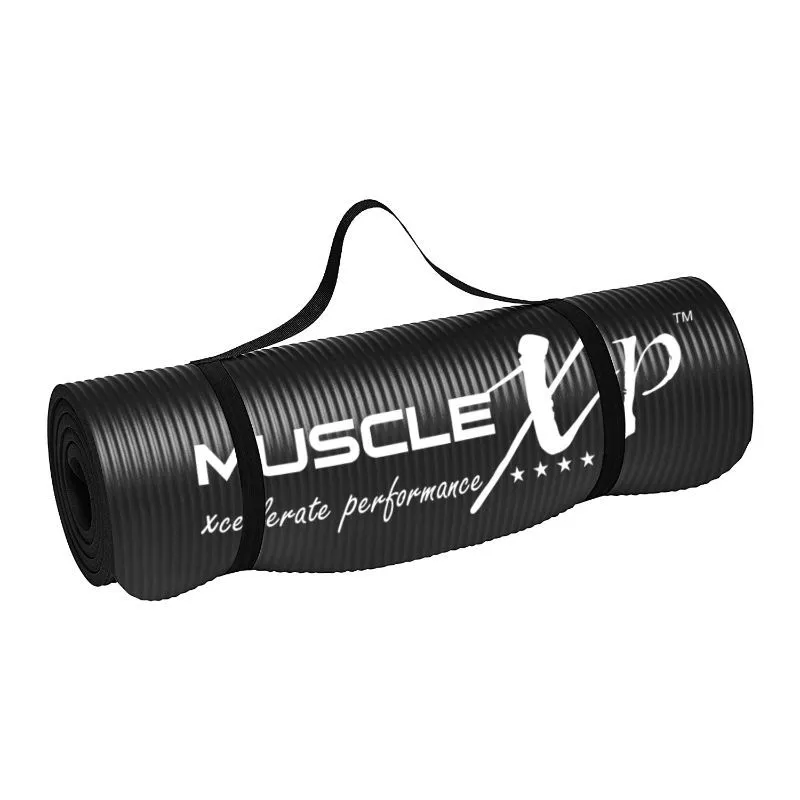 MuscleXP Yoga Mat (10 Mm) Extra Thick Nbr Material For Men And Women - Black