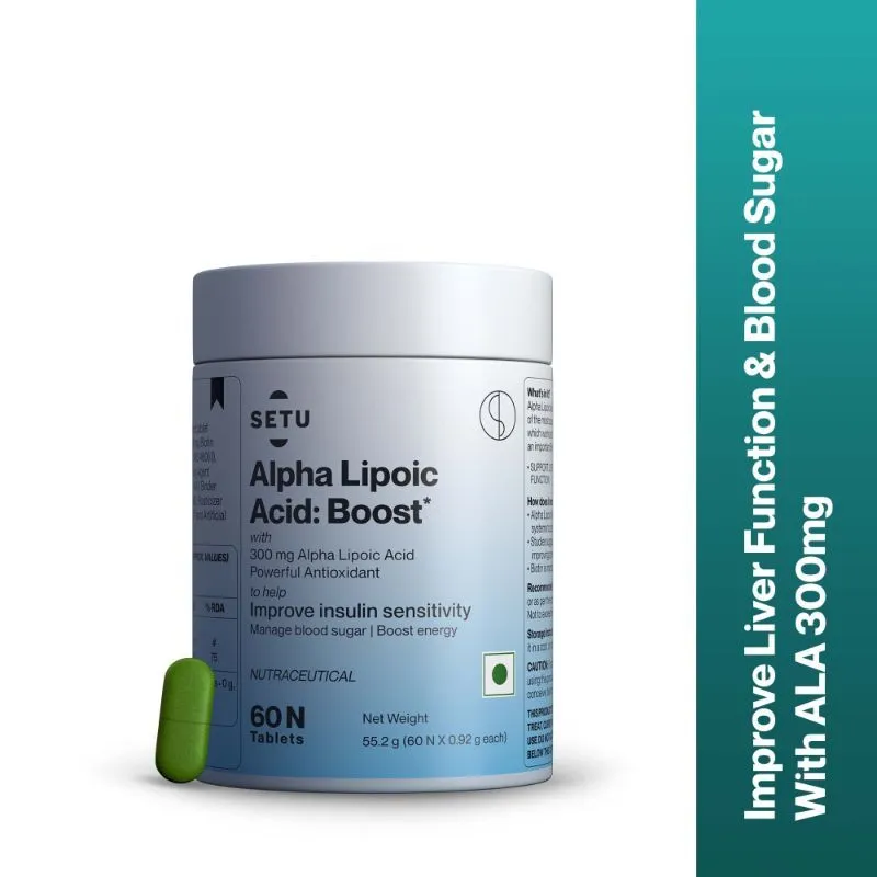 Setu Alpha Lipoic Acid 300 mg-Boosts Liver Function & Energy Levels-Healthy Blood Sugar-Antioxidant