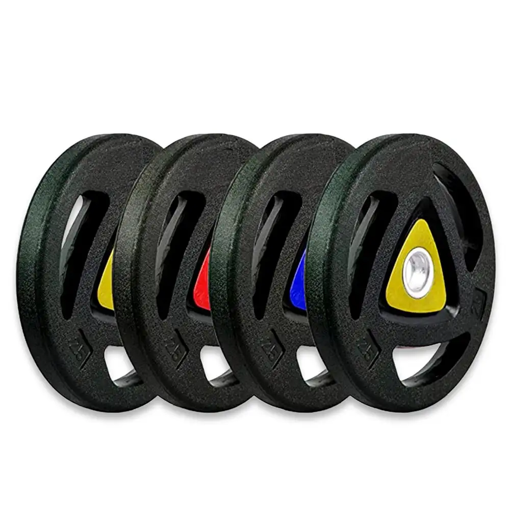 BULLAR Rubber Integrated Iron Weight Plates (50mm Dia),  Black (2 Pair)  5 kg