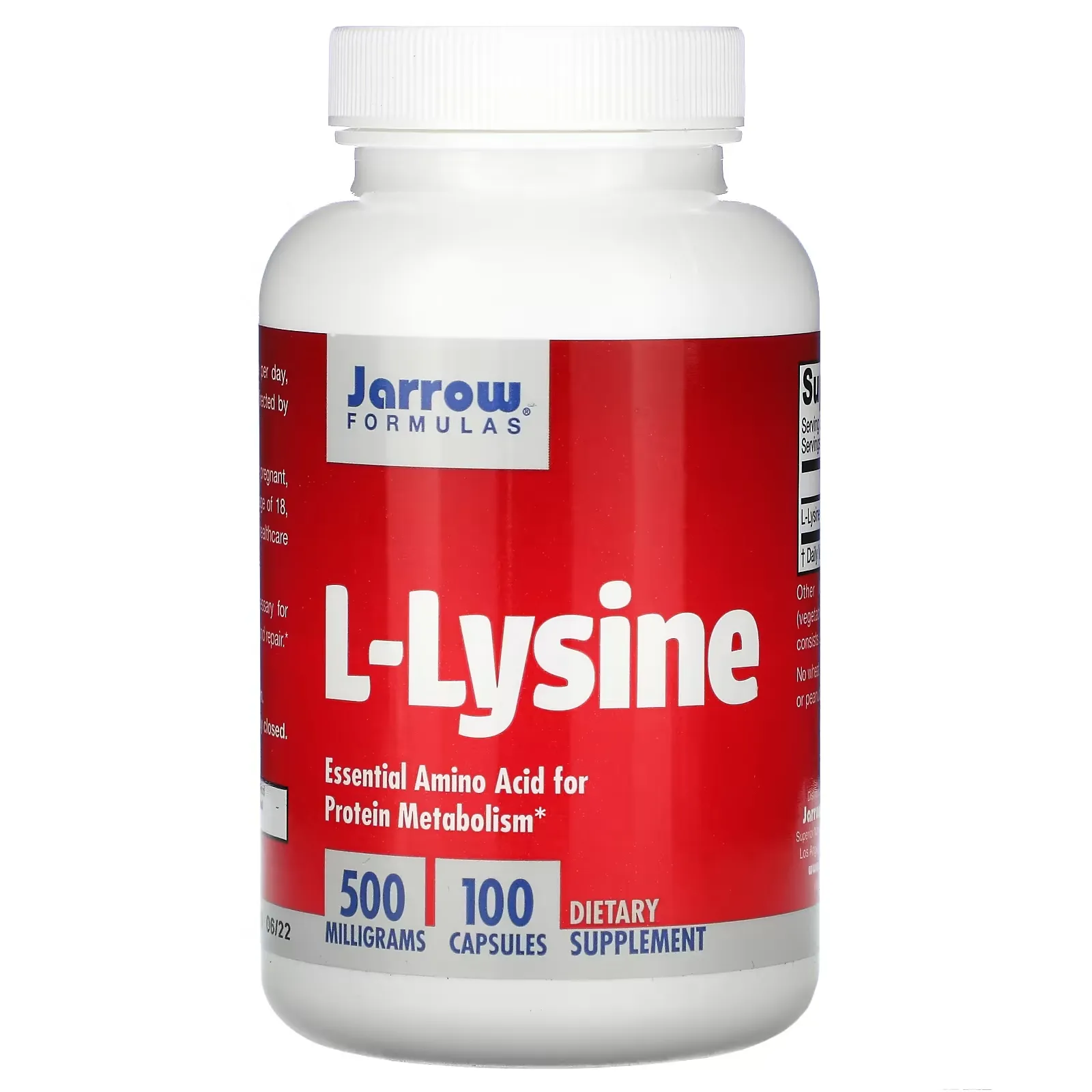 L-Lysine, 500 mg, 100 Capsules