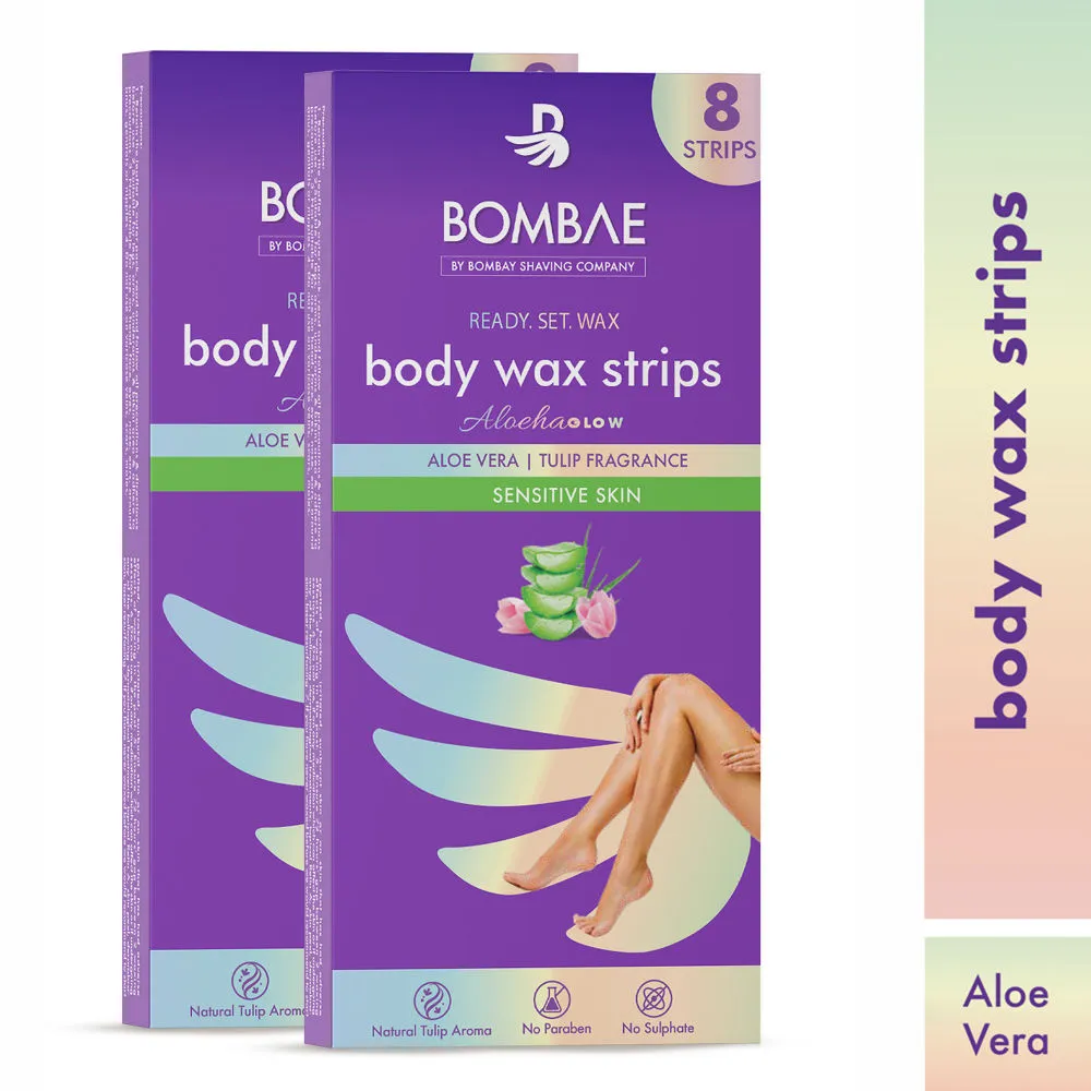 Bombae Women Full Body Wax Strips for Sensitive Skin (Pack of 2)