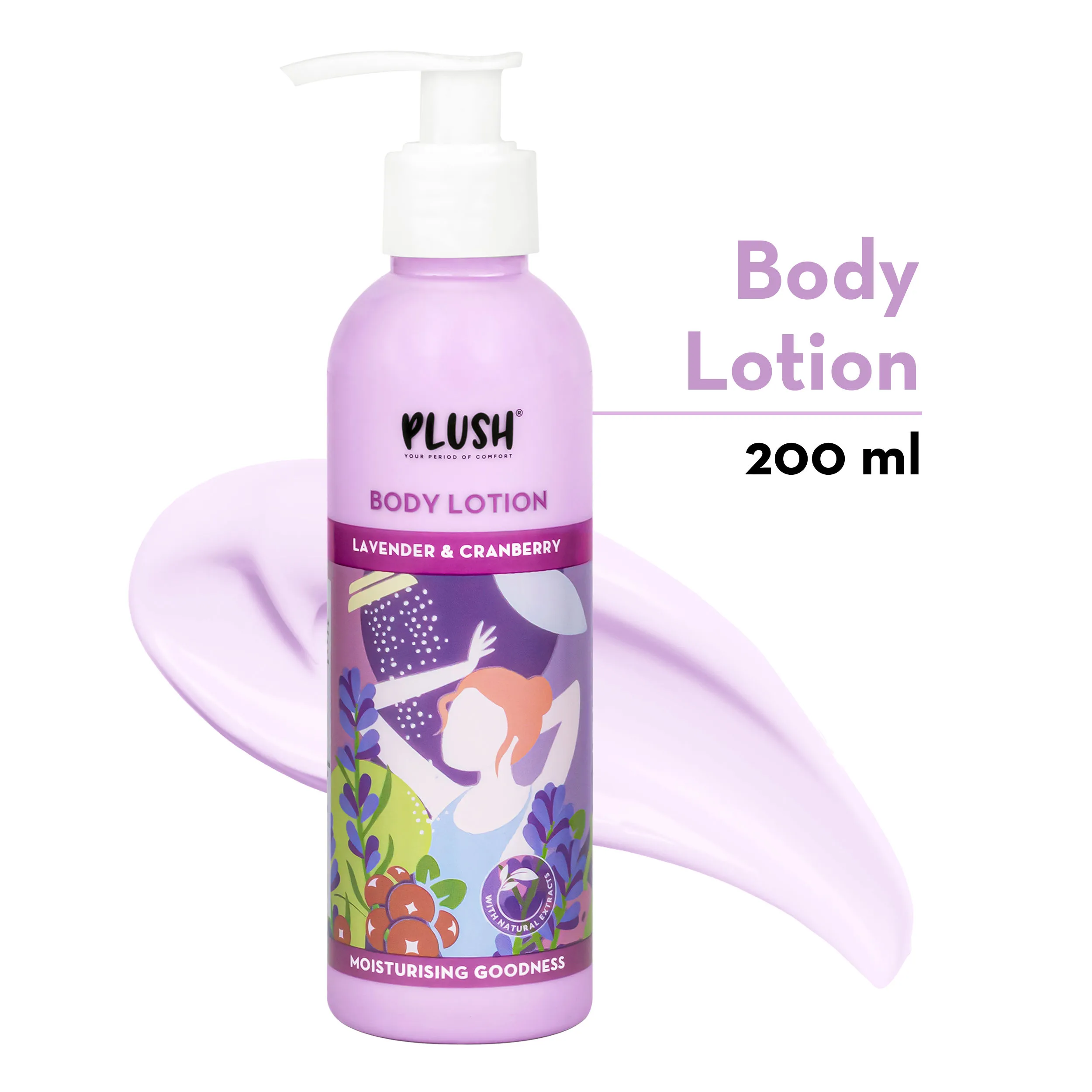 Plush Lavender & Cranberry Natural Body Lotion for Women