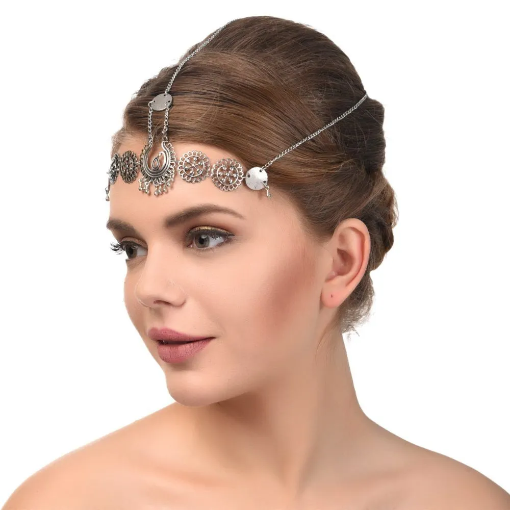 Femnmas Antique Silver Boho Head Chain