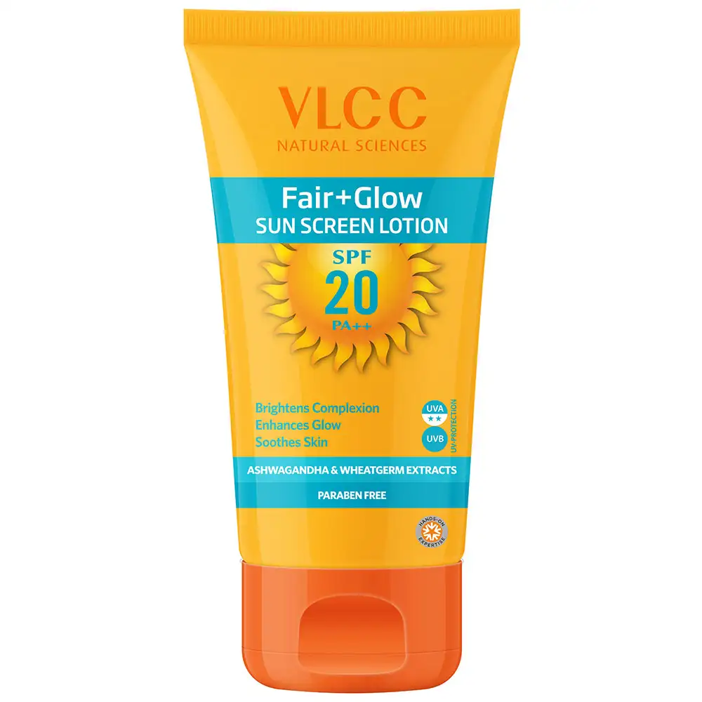 VLCC Fair+Glow Sun Screen Lotion,  100 ml  Ashwagandha & Wheatgram Extract