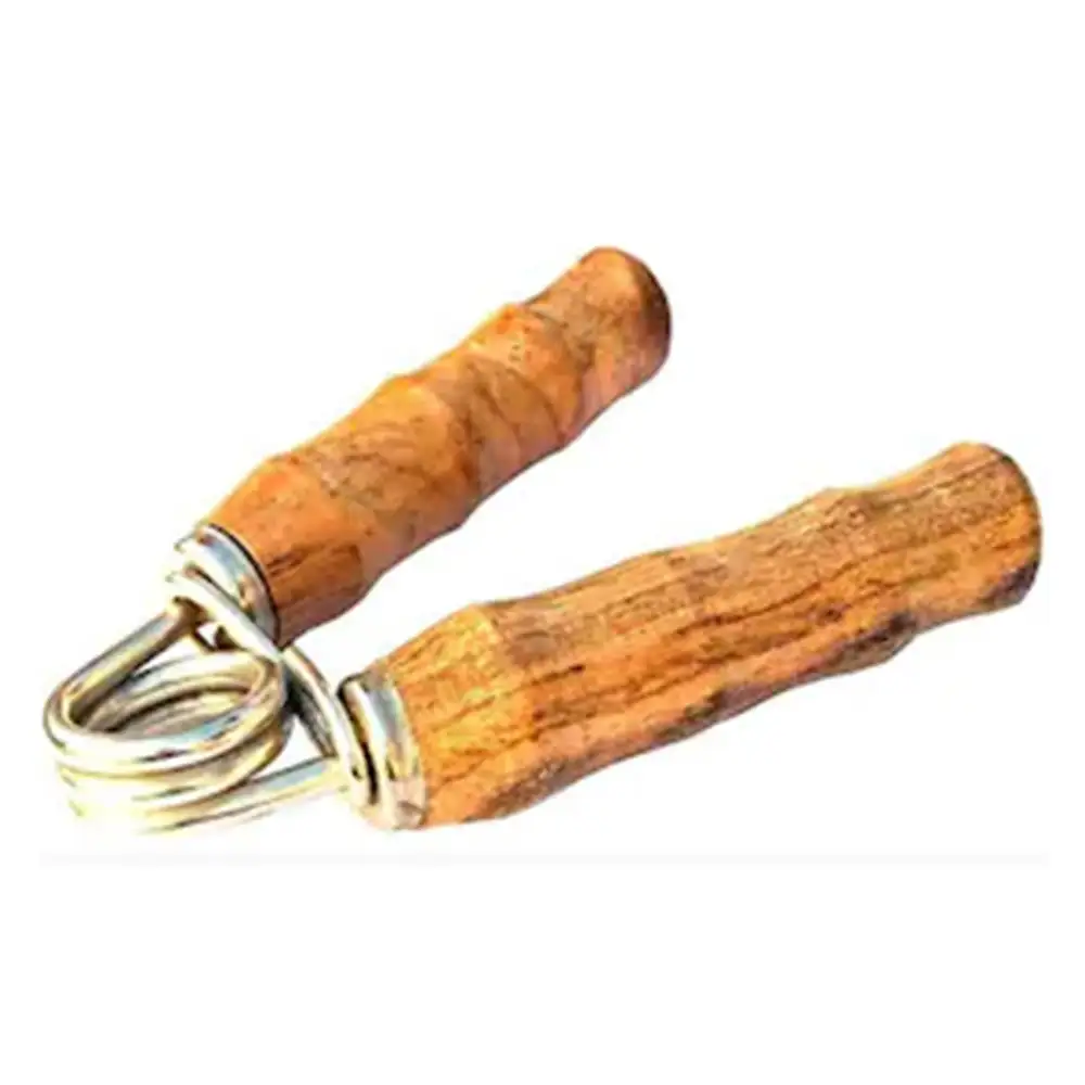 K Kudos Wooden Hand Grip Strengthener,  Brown & Silver