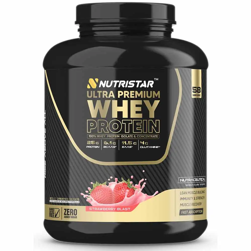 Nutristar Ultra Premium Whey Protein,  4 lb  Strawberry Blast