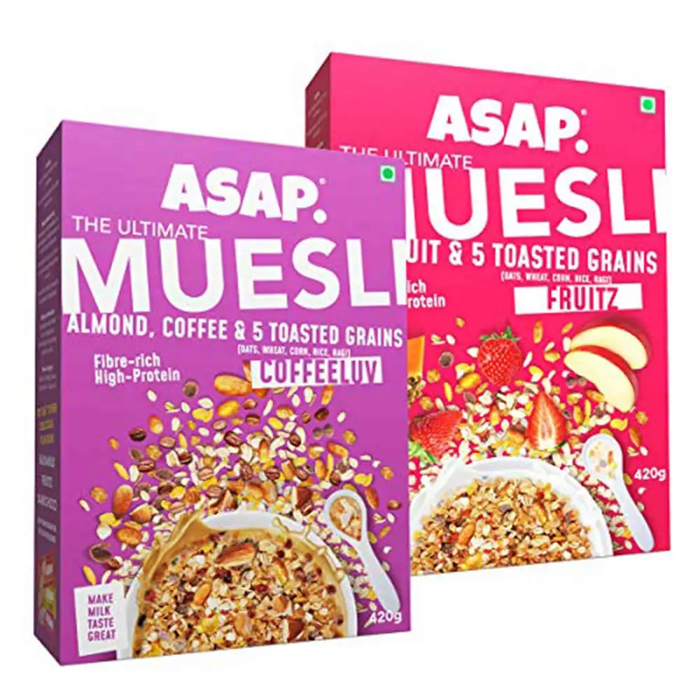 ASAP Ultimate Breakfast Multigrain Muesli,  2 Piece(s)/Pack  COFFEELUV + FRUITZ