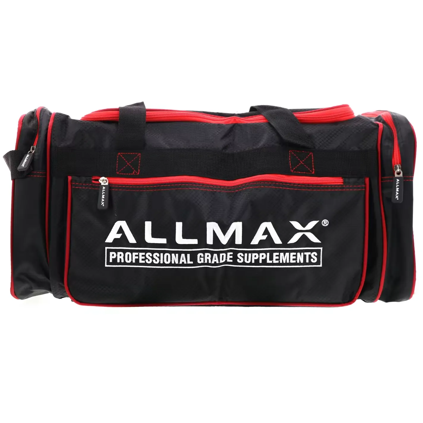 ALLMAX Premium Fitness Gym Bag, Black & Red, 1 Bag