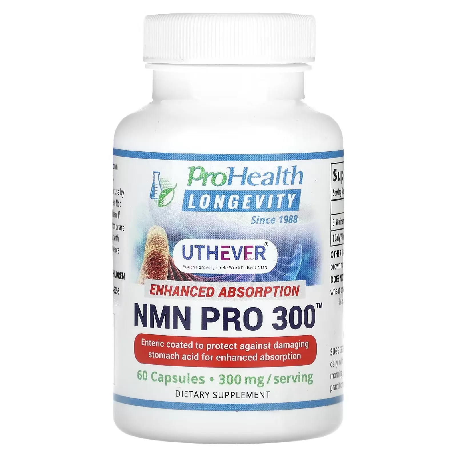 NMN Pro 300, Enhanced Absorption, 150 mg, 60 Capsules