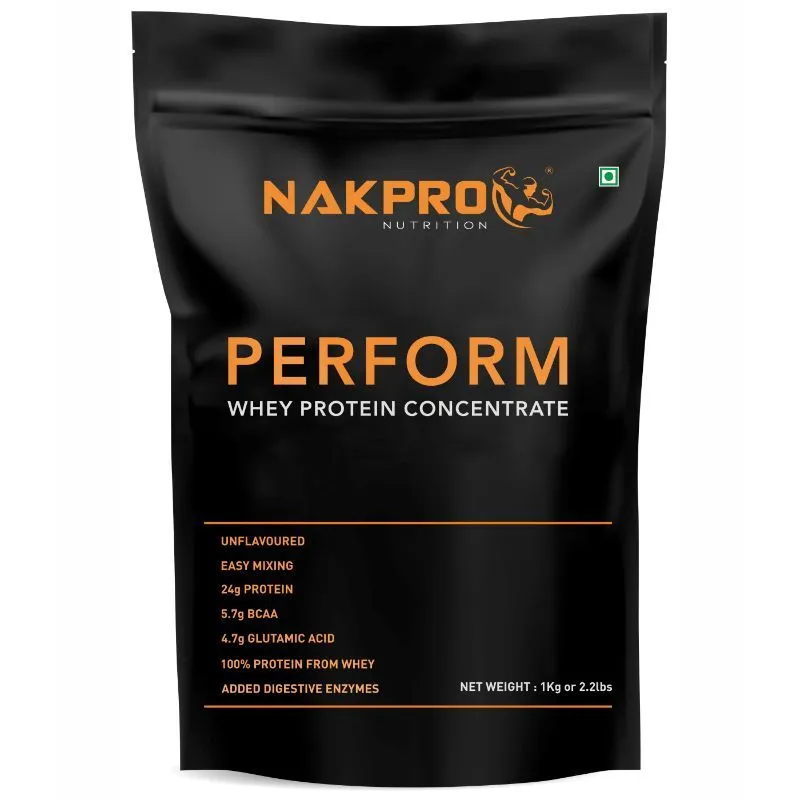 NAKPRO Perform Raw Whey Protein Concentrate With Added Digestive Enzymes - Unflavoured