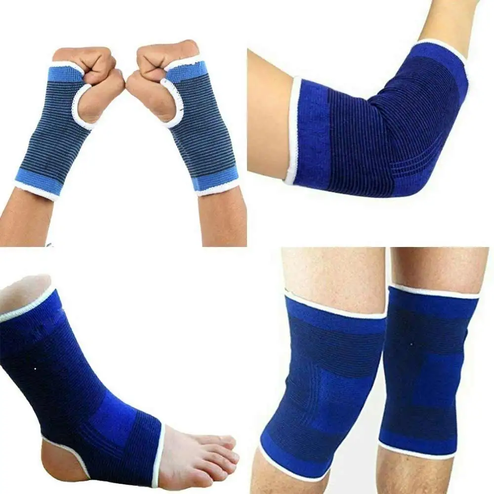 Love4ride Combo Of Palm Gloves + Knee Support + Elbow Support + Ankle Support,  Blue  Free Size