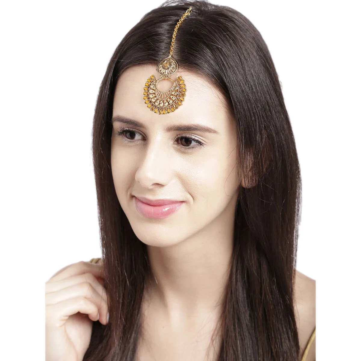 Zaveri Pearls Antique Gold Tone Traditional Maangtikka - ZPFK6083