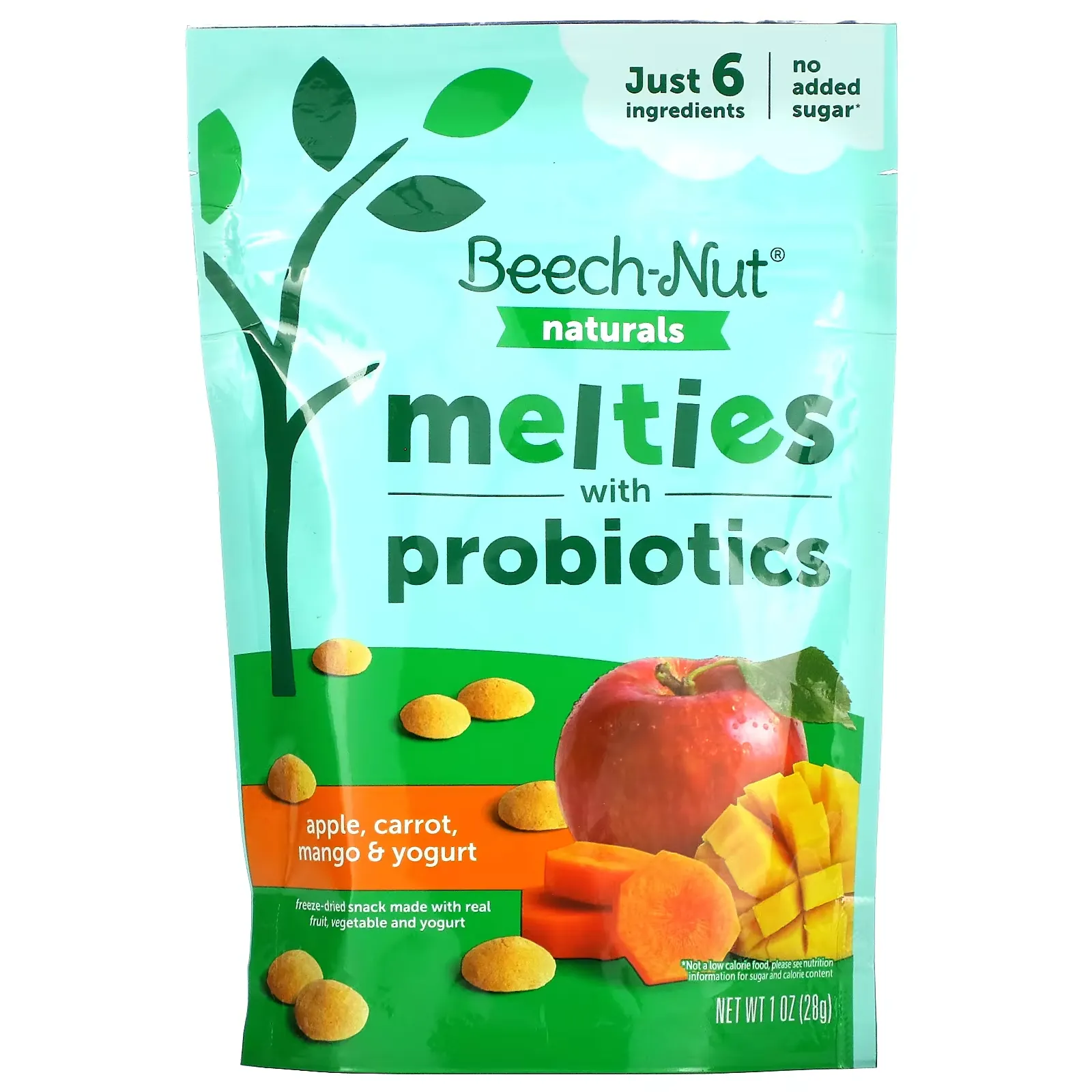 Naturals, Melties with Probiotics, 8+ Motnhs, Apple, Carrot, Mango & Yogurt, 1 oz (28 g)