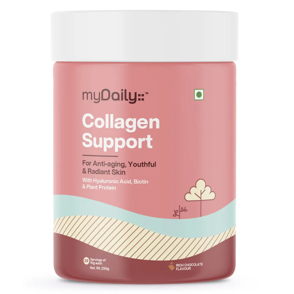 myDaily Plant Based Collagen Support for Anti-Aging & Soft Skin - Hyaluronic Acid, Biotin, Vitamin A