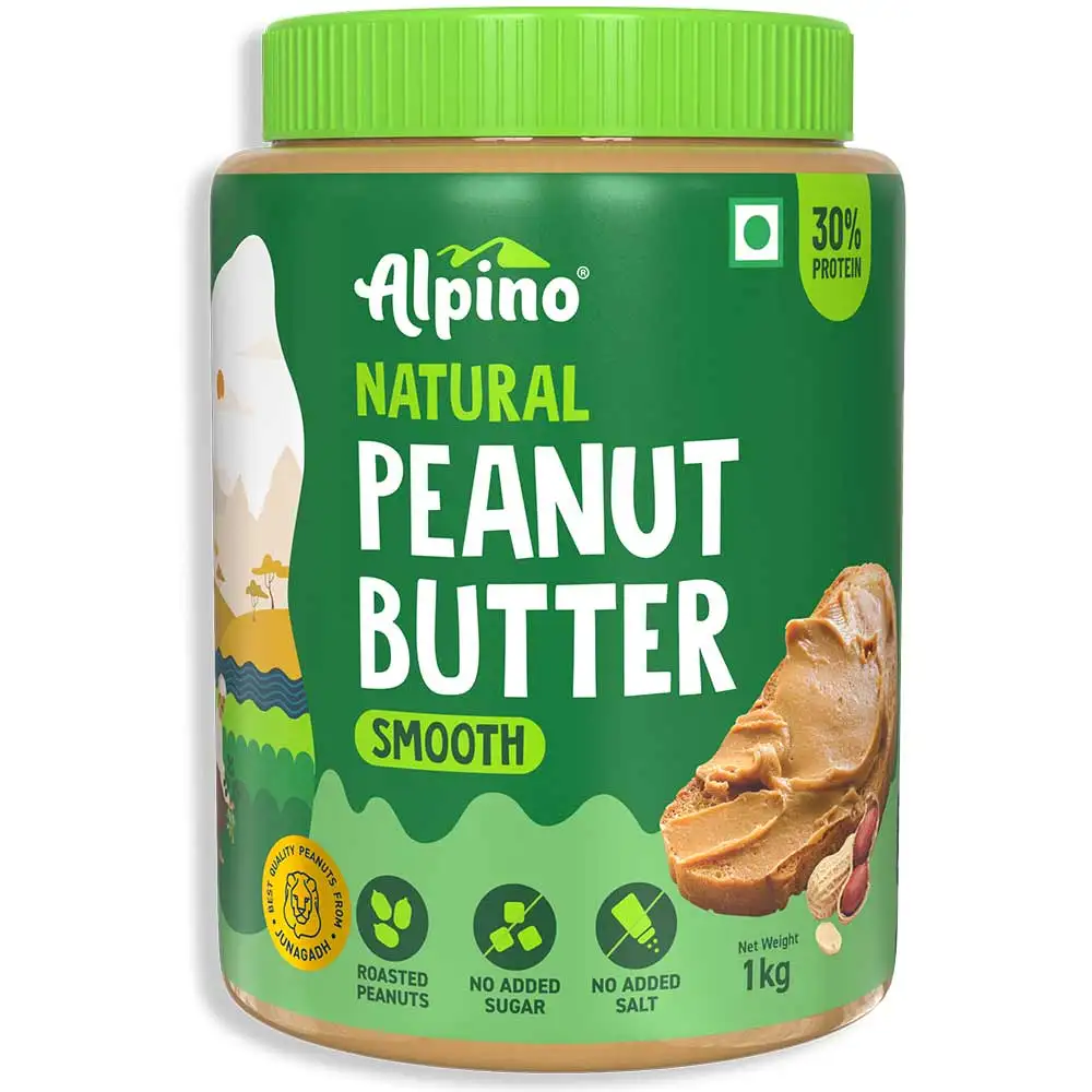 Alpino Peanut Butter (Unsweetened),  1 kg  Natural Smooth