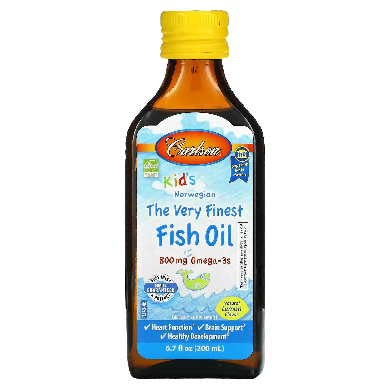 Kid's Norwegian, The Very Finest Fish Oil, Natural Lemon, 800 mg, 6.7 fl oz (200 ml)