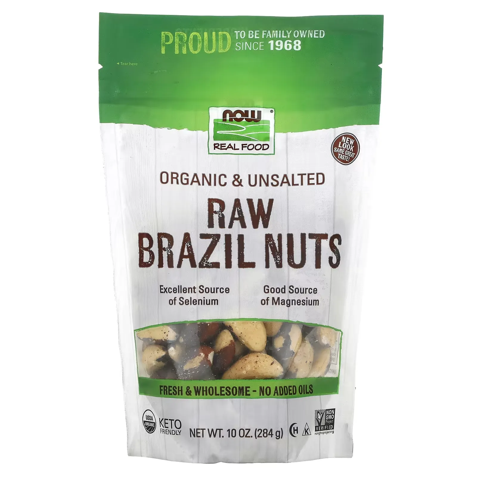 Real Food, Organic Brazil Nuts, Unsalted, 10 oz (284 g)