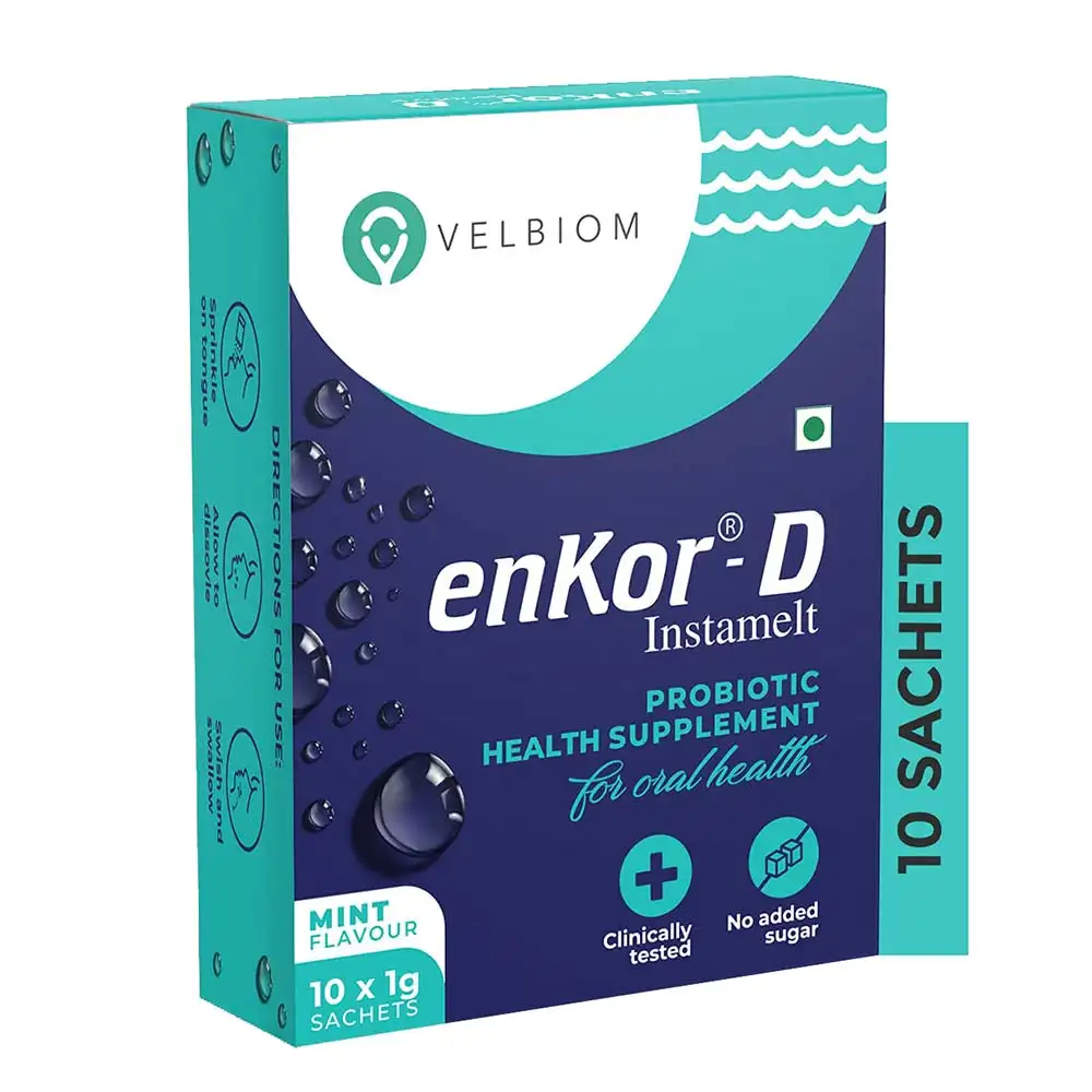 Velbiom enKor-D Oral Health Probiotic,  10 sachets/pack  Mint