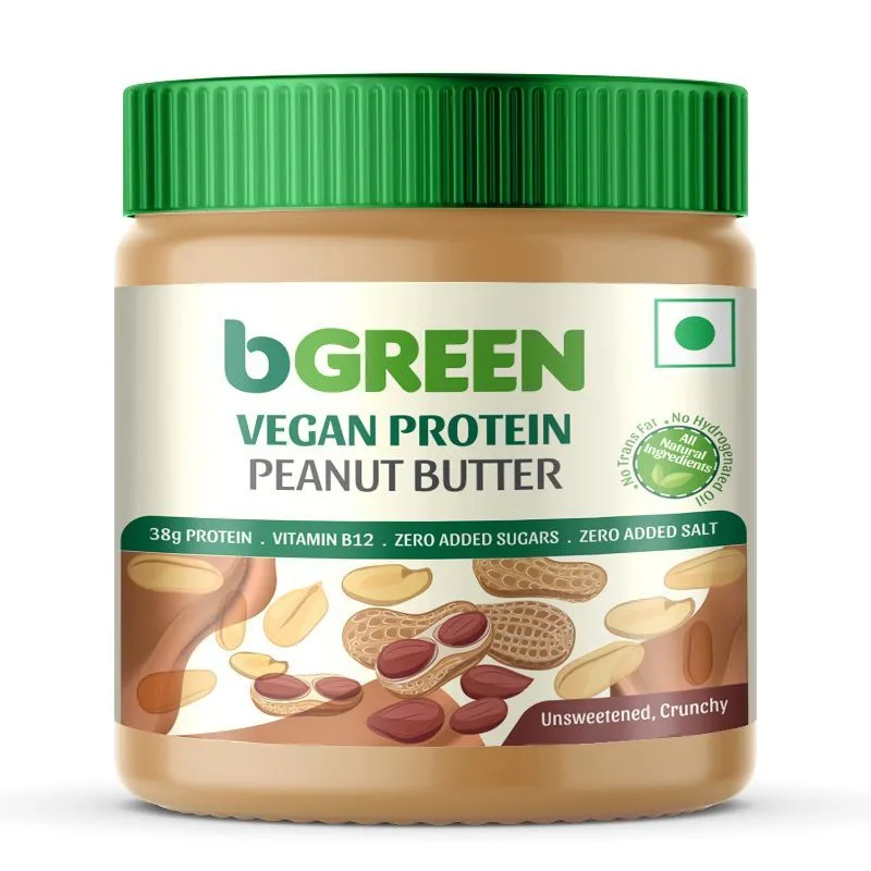 bGREEN Vegan Protein Peanut Butter Unsweetened - Crunchy