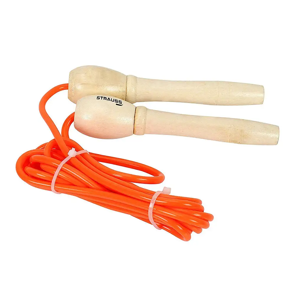 Strauss Wooden Skipping Rope,  Yellow  Free Size