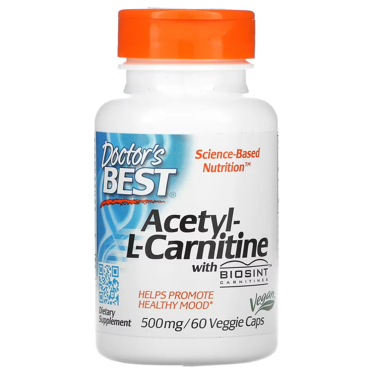 Acetyl-L-Carnitine with Biosint Carnitines, 500 mg, 60 Veggie Caps