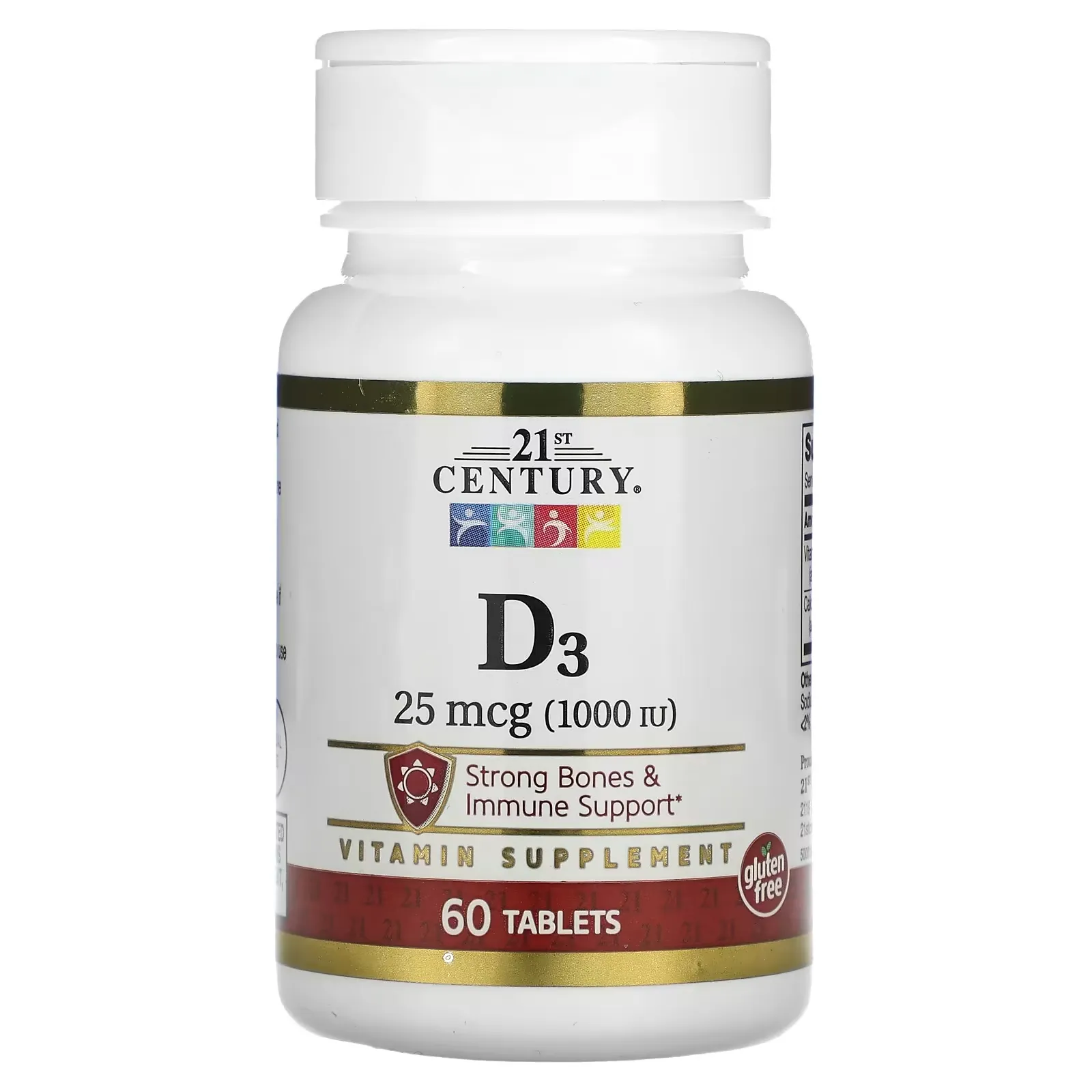 D3, 25 mcg (1,000 IU), 60 Tablets