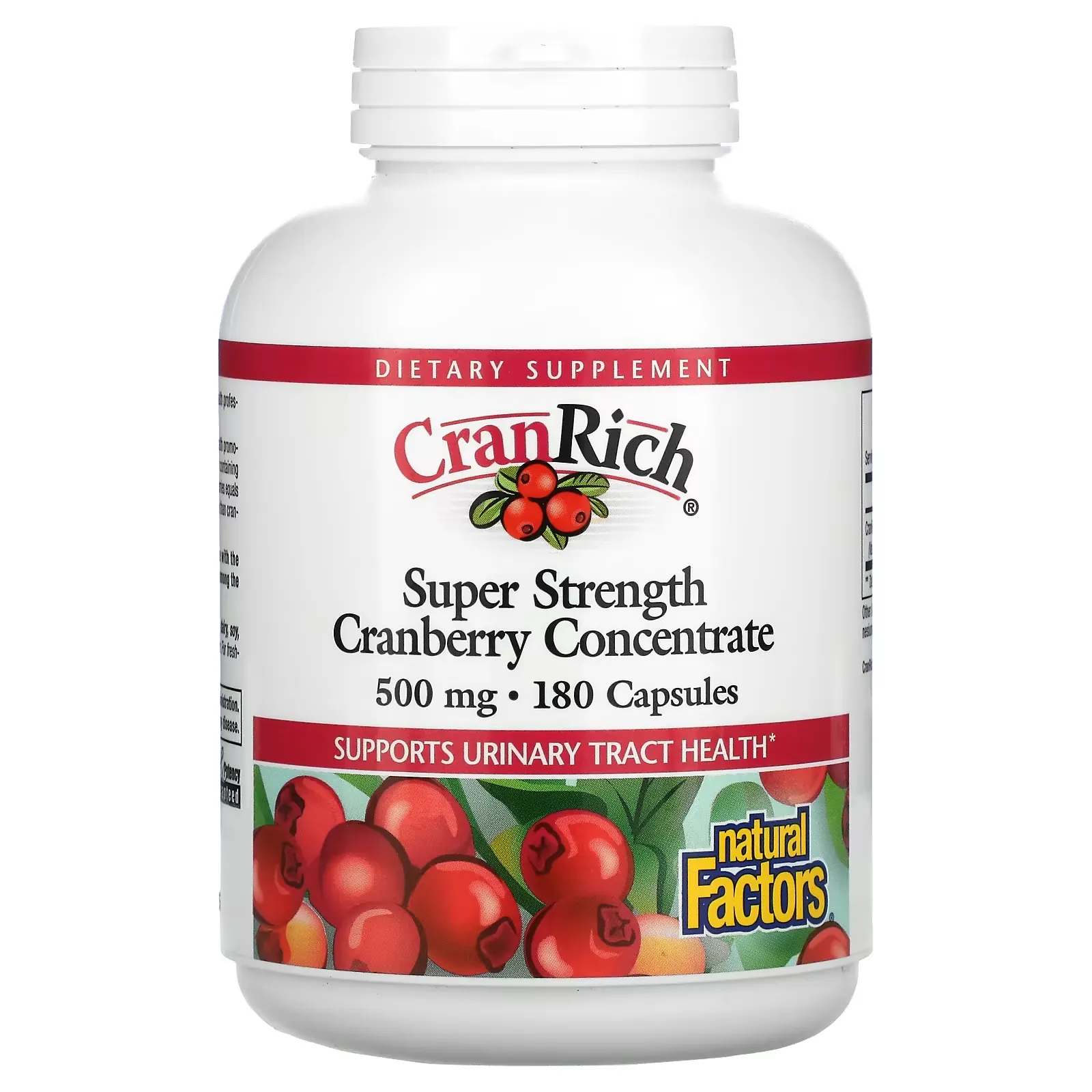 CranRich, Super Strength, Cranberry Concentrate, 500 mg, 180 Capsules