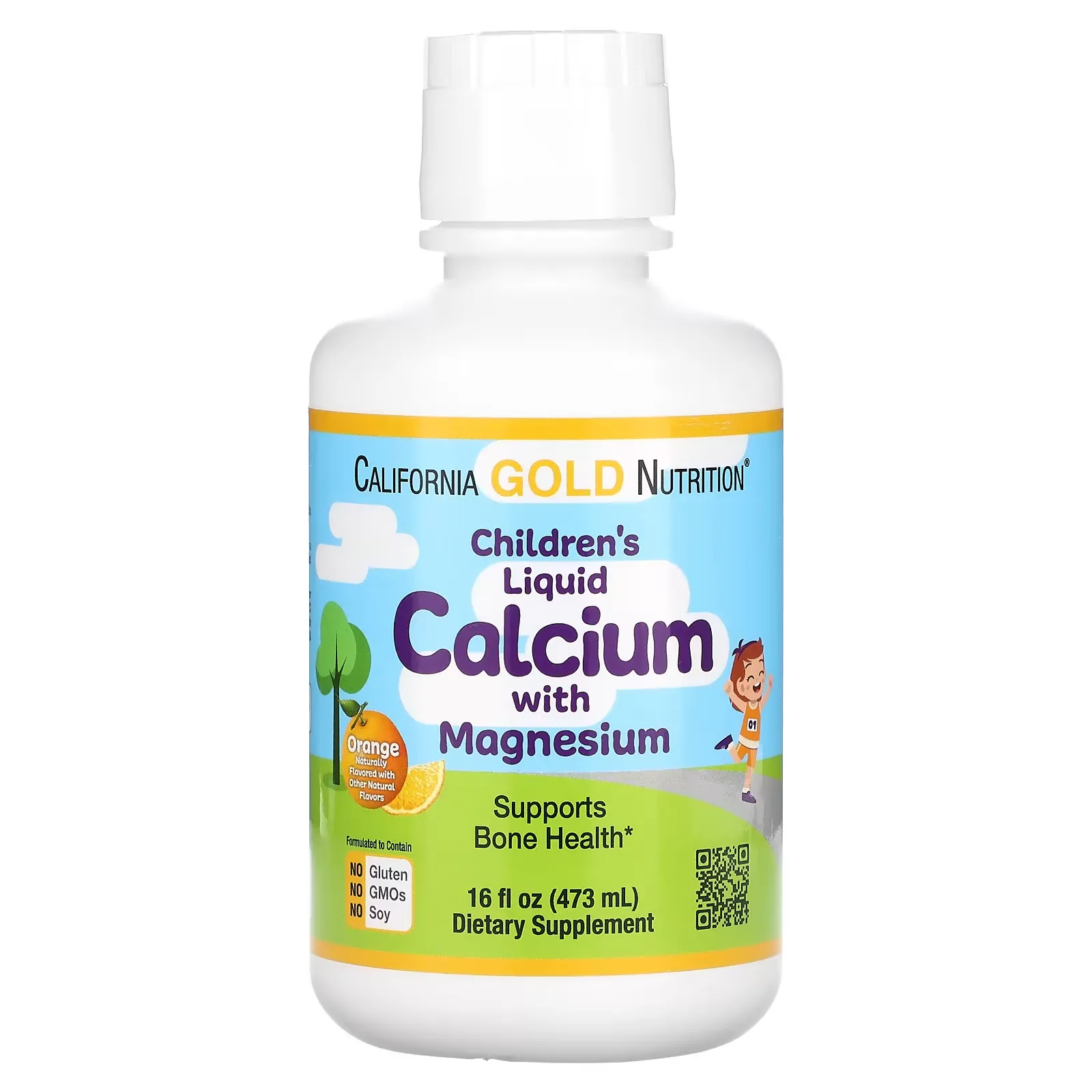 Children's Liquid Calcium with Magnesium, Orange, 16 fl oz (473 ml)