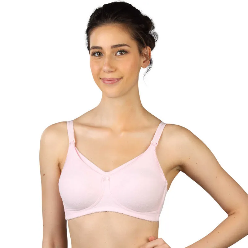 Triumph Mamabel Wireless Non Padded Comfortable Support Cotton Maternity Bra - Pink (36B)