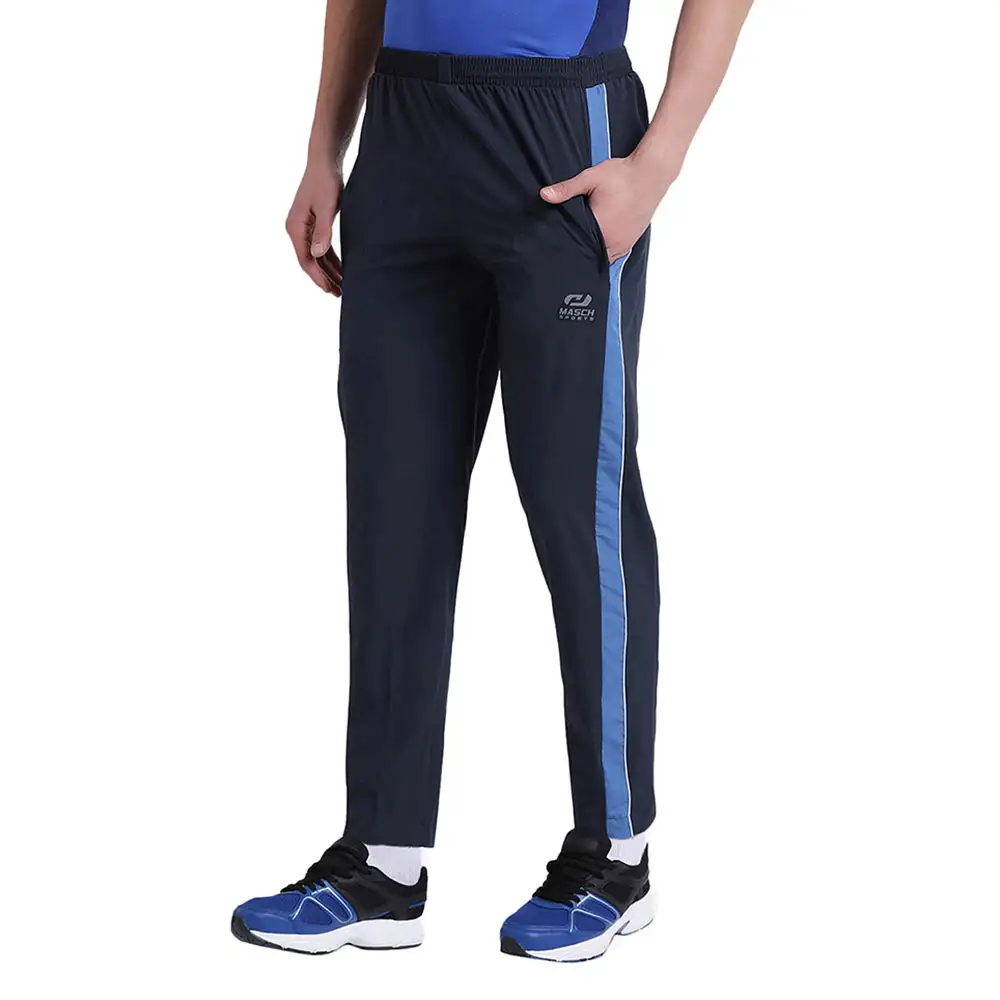 Masch Sports Mens Regular Fit Polyester Track Pants (MSTP 1218 CS SPPIP NBRBW),  Navy Blue  Large